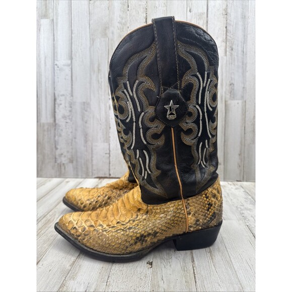 Los Altos Buttercup Python J-Toe Mens 7 EE Handmade Leather Exotic Cowboy Boots main image 12